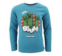 Minecraft Maglia manica lunga Creeper, turchese, 116 cm