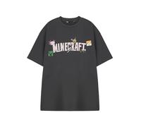 Minecraft Maglietta da donna grigia con grafica, maglietta classica a girocollo con personaggi per abbigliamento casual, Carbone, XL