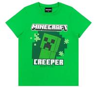 Minecraft Maglietta da ragazzo Creeper, Verde Creeper, 134 cm