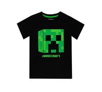MINECRAFT Maglietta Maniche Corta per Ragazzi Creeper Nero 6-7 Anni