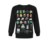 MINECRAFT Maglione Felpa Nera di Boys Jumper Kids Sprites Creeper Pig 12-13 Anni