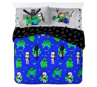 Minecraft Microsoft Fight Indietro Set Lenzuola 200 X 200 CM + 2x 50 X 75 Nuovo