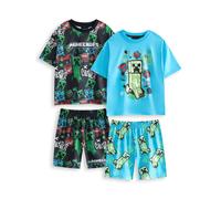 Minecraft Multicolore Creeper AOP Confezione multipla da 2 pigiami a maniche cor