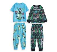 Minecraft Multicolore Creeper Confezione multipla da 2 pigiami a gamba lunga Rag