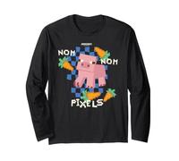 Minecraft Nom Nom Nom Pixels Pig Mob Surrounded By Carrots Maglia a Manica