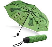 MINECRAFT Ombrelli Pieghevoli Bambini - Ombrello per Scuola e Viaggio (Verde)