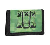 MINECRAFT Online Exclusive - Portafoglio Ufficiale Minecraft con Pratica Chiusura a Strappo, Tasca Esterna e Scomparti Interni, Idea Regalo Bambini e Ragazzi, 13 x 9H x 2 cm
