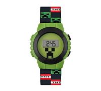 Minecraft Orologio digitale al quarzo da ragazzo con cinturino in plastica MIN4223 AMZ, Verde, Cinturino