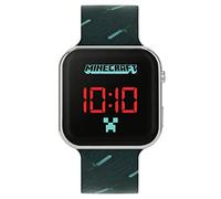 Minecraft Orologio digitale al quarzo da ragazzo con cinturino in silicone MIN4097, Nero , Cinturino