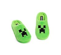 MINECRAFT Pantofole Creeper Verdi, Ciabatte Camera | Calzature da salotto in pile per ragazzi | Finitura morbida e pelosa | Pantofole da gioco | Merchandise Minecrafters
