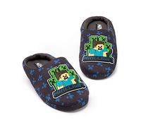 MINECRAFT Pantofole per Ragazzi | Vari stili Bambini Blu Navy Nero Paillettes Creeper Ragazzi House Shoes | Prodotti per calzature da gioco per bambini e adolescenti