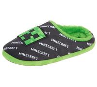 MINECRAFT Pantofole ragazzi bambini Creeper gioco mules aperti sul retro da indossare neri 6 UK