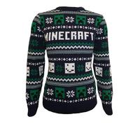 Minecraft Pattern Uomo Maglione Lavorato a Maglia Nero/Verde/Bianco XL