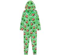 MINECRAFT Pile Pigiama Intero Ragazzo con Cappuccio Tuta Intera - Regalo Bambino (Verde/Multicolore, 13-14 Anni)