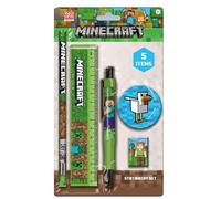 Minecraft (pollo) Essential Set di cancelleria da 5 pezzi, penna con licenza ufficiale
