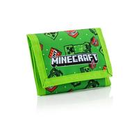Minecraft Portafoglio per bambini con scomparto portamonete con chiusura lampo in velcro Gaming Merchandise regalo per ragazzi verde 13 x 9 cm contemporaneo, verde, 13 x 9 cm, Verde, 13x9 cm