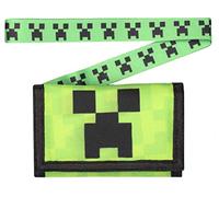 MINECRAFT - Portafoglio per Bambini e Ragazzi/Ragazze - Tema Videogiochi Creeper Face - Con Cordino - Regali Merchandise Ufficiale