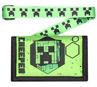 MINECRAFT Portafoglio per Bambini - Green Creeper - Con Cordino per Ragazzi/Ragazze a Tema Videogiochi - Regali Merchandise Ufficiale