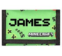 MINECRAFT - Portafoglio personalizzato per bambini - Portafoglio verde a tema videogiochi - Lettere pixel con il tuo nome - Regali Merce ufficiale