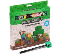 Minecraft Punta Fine Penne Con Silicone Topper - 8 Pezzi Scuola Uni Cartoleria