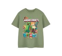 Minecraft Ragazzi Graphic Tee Options Videogioco Tema Top Personaggi Girocollo Camicia Manica Corta Pull-On Abbigliamento, Braccio, 5-6 Anni