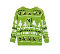 MINECRAFT Ragazzi Maglione di Natale di Verde 5-6 Anni