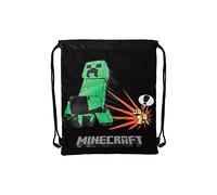 MINECRAFT - Sacca Coulisse Ufficiale Minecraft, Compatta e Versatile, Ideale per Palestra, Scuola, Viaggi, Portamerenda, Idea Regalo Bambini e Ragazzi, 35x42x2 cm, Nera