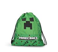 MINECRAFT - Sacca Coulisse Ufficiale Minecraft, Compatta e Versatile, Ideale per Palestra, Scuola, Viaggi, Portamerenda, Idea Regalo Bambini e Ragazzi, 34x42 cm, Verde