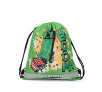 MINECRAFT - Sacca Coulisse Ufficiale Minecraft, Compatta e Versatile, Ideale per Palestra, Scuola, Viaggi, Portamerenda, Idea Regalo Bambini e Ragazzi, 34x42 cm, Verde