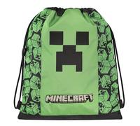 MINECRAFT - Sacca Coulisse Ufficiale Minecraft, con Spallacci Antisoffocamento, Retro in Rete, Tasca con Zip, Ideale per Palestra, Scuola, Viaggi, Porta Merenda, Idea Regalo Bambini, 33x36Hx3 cm
