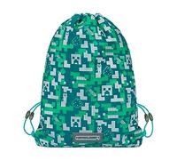 Minecraft - Sacca sportiva per bambini, per bambini, per la scuola, lo sport, Silver Creeper