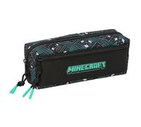 MINECRAFT SCREEN - Astuccio triplo piccolo, astuccio per bambini, ideale per bambini in età scolastica, comodo e versatile, qualità e resistenza, 22 x 6 x 8,5 cm