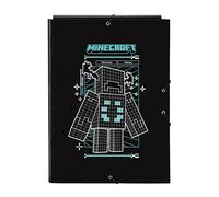 MINECRAFT SCREEN - Cartella a libro con 3 fogli, ideale per bambini di diverse età, comoda e versatile, qualità e resistenza, 26 x 36,5 cm