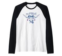 Minecraft See It Through To The End Ender Dragon Line Art Maglia con Maniche Raglan