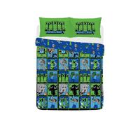 Minecraft Set Copripiumino Doppio Verde Blu Reversibile Misura UK