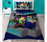 Minecraft Set Copripiumino Singolo 2-in-1 Disegni Letto Sopravvivenza Modalità