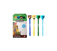 Puckator Set di 4 penne cancellabili con punta in silicone stile Chibi di Minecraft - Ideali per il rientro a scuola!