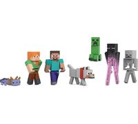 Minecraft Set di 7 figure d'azione World Builder, collezione di personaggi in scala da 8,3 cm, include Steve, Ari, Enderman e Altro