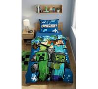 MINECRAFT Copripiumino Federa SET LETTO 140x200cm ORIGINALE Alex Steve Creeper