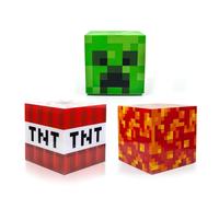 Minecraft Set Di Luci D'Ambiente A 3 Pezzi | TNT | Creeper | Lava