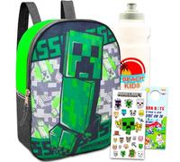 Minecraft - Set di mini zaino Minecraft da 28 cm con adesivi, bottiglia d'acqua, altro ancora | Minecraft Mini zaino Set per ragazzi e ragazze, Minecraft - Set mini zaino, Minecraft Mini Backpack,