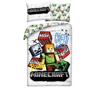 Minecraft Singolo Copripiumino Set Cotone 2-in-1 Ue Misura Boma Gamer Ufficiale