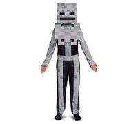 Minecraft Skeleton Costume for Kids, Video Game Inspired Character Outfit, Classic Child Size Large (10-12) Gray