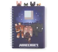 Minecraft Spiral Tab Journal, 96 Sheets of Lined Pages, 4 Cute Pet Dividers | Quaderno a spirale, 4 divisori a forma di lupo e gatto, 96 pagine a righe, divertente quaderno Minecraft