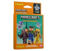 Minecraft Stay Adventurous Sticker Album Panini- Ecoblister [5 Bustine + 1 Block Card Limited Edition]
