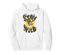Minecraft Stay Wild Chicken Jockey On Fire Pixelated Font Felpa con Cappuccio