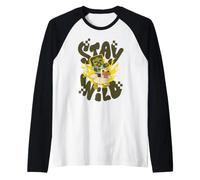 Minecraft Stay Wild Chicken Jockey On Fire Pixelated Font Maglia con Maniche Raglan