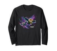 Minecraft Steve & Alex Flying with Elytras Paint Brush Style Maglia a Manica