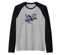 Minecraft Steve & Alex Flying with Elytras Paint Brush Style Maglia con Maniche Raglan
