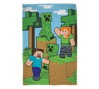 Minecraft Steve - Coperta in pile per bambini, 100 x 150 cm